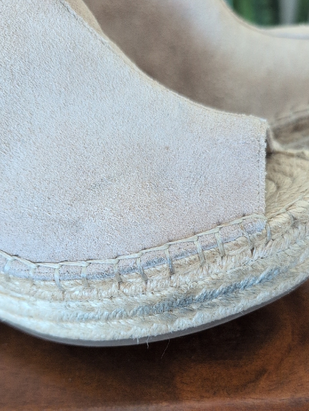 Kenneth Cole Tan Suede Peep-Toe Wedge Espadrilles Size 6 - Picture 8 of 10